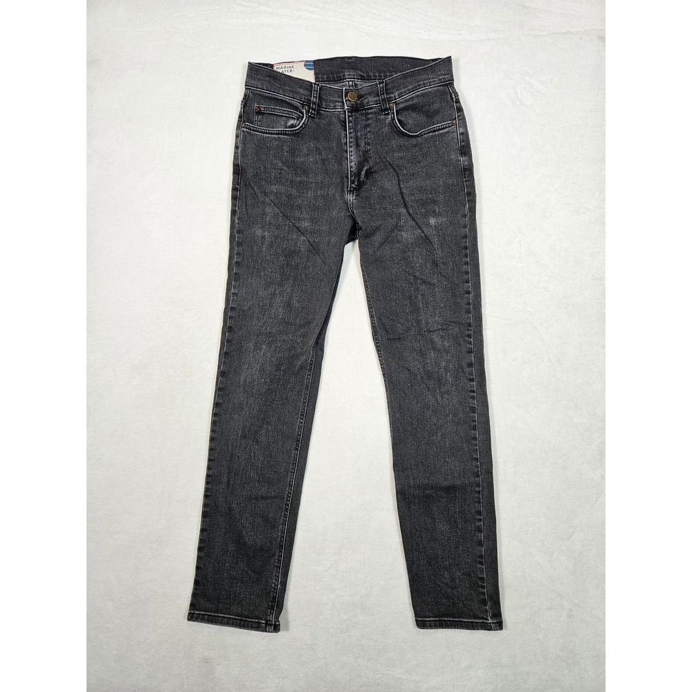 Marine Layer Original Slim Jeans Mens 30x30 Washed Black Denim Pants 15874